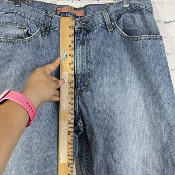 VTG 90’s Lee Dungarees Jeans Men Size 34 Relaxed Boot Cut Blue Denim Baggy Loose - Picture 9 of 15